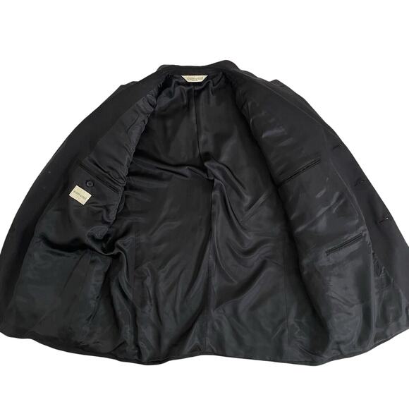 Joseph & Feiss Men's Silk Sports Coat Size 44 Short Black Classic Formal - Picture 3 of 9